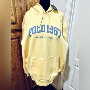 POLO RALPH LAUREN HOODED LIGHT YELLOW SWEATSHIRT
